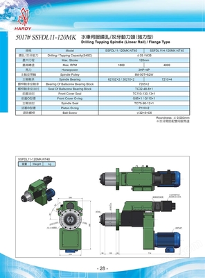 SFSDL11 水車伺服鉆孔攻牙動力頭 - 線軌強力型